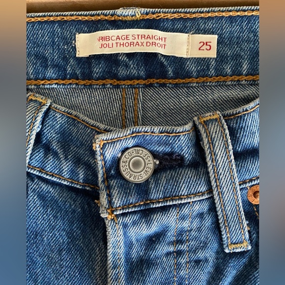 Levi’s Ribcage Straight jeans, dark blue, size 25 - Picture 3 of 4